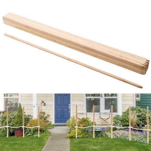 Wooden Garden Stakes, 25 Pcs 17.53×12.7×1219.2 mm Survey Grading Stakes, Garden Ground Stake with Sharp Point, Fir Wood Plant Support Stake, Sign Posts for Silt Fence Yard Boundaries Baselines