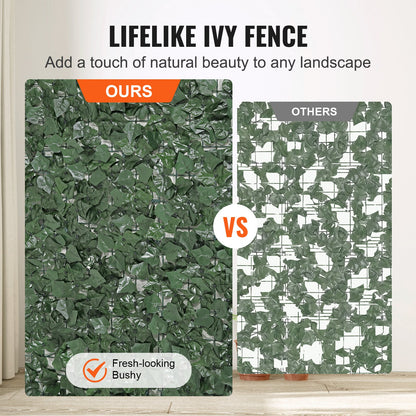Ivy Privacy Fence, 1 x 2.5 m Artificial Green Wall Screen, Greenery Ivy Fence with Strengthened Joint, Faux Hedges Vine Leaf Decoration for Outdoor Garden, Yard, Balcony, Patio Decor