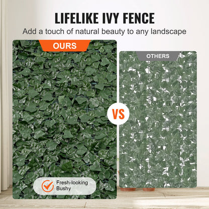 Ivy Privacy Fence, 990 x 2490 mm Artificial Green Wall Screen, Greenery Ivy Fence with Mesh Cloth Backing and Strengthened Joint, Faux Hedges Vine Leaf Decoration for Outdoor Garden, Yard