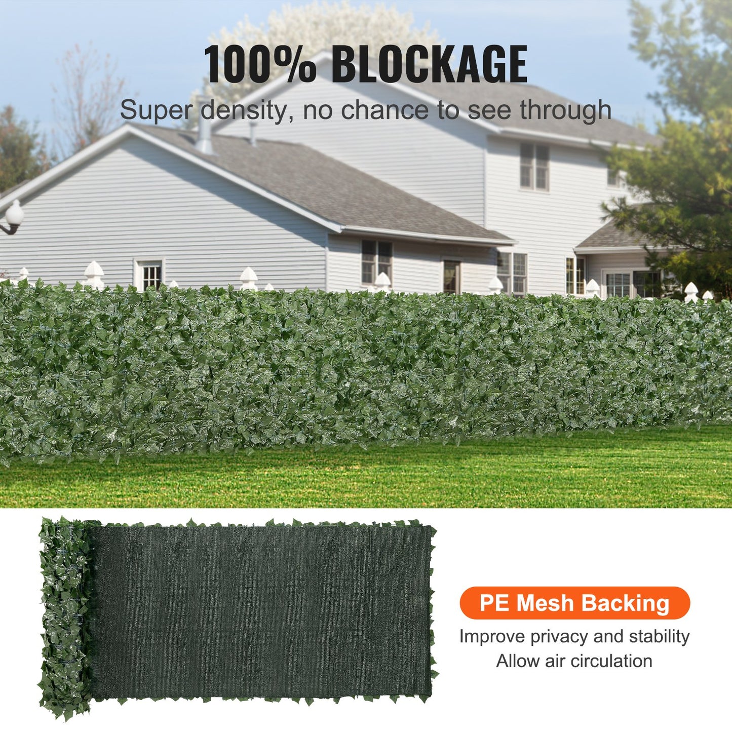 Ivy Privacy Fence, 1 x 4m Artificial Green Wall Screen, Greenery Ivy Fence with Mesh Cloth Backing and Strengthened Joint, Faux Hedges Vine Leaf Decoration for Outdoor Garden, Yard, Balcony