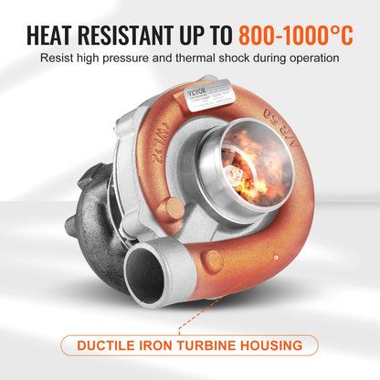 Turbo Turbocharger with Gasket Kit, Turbo Charger Replacement for Car Engines, Compatible with 1.5L-4.0L Engine Displacements, Heat Resistance Engine Turbocharger with K418 Alloy Impeller