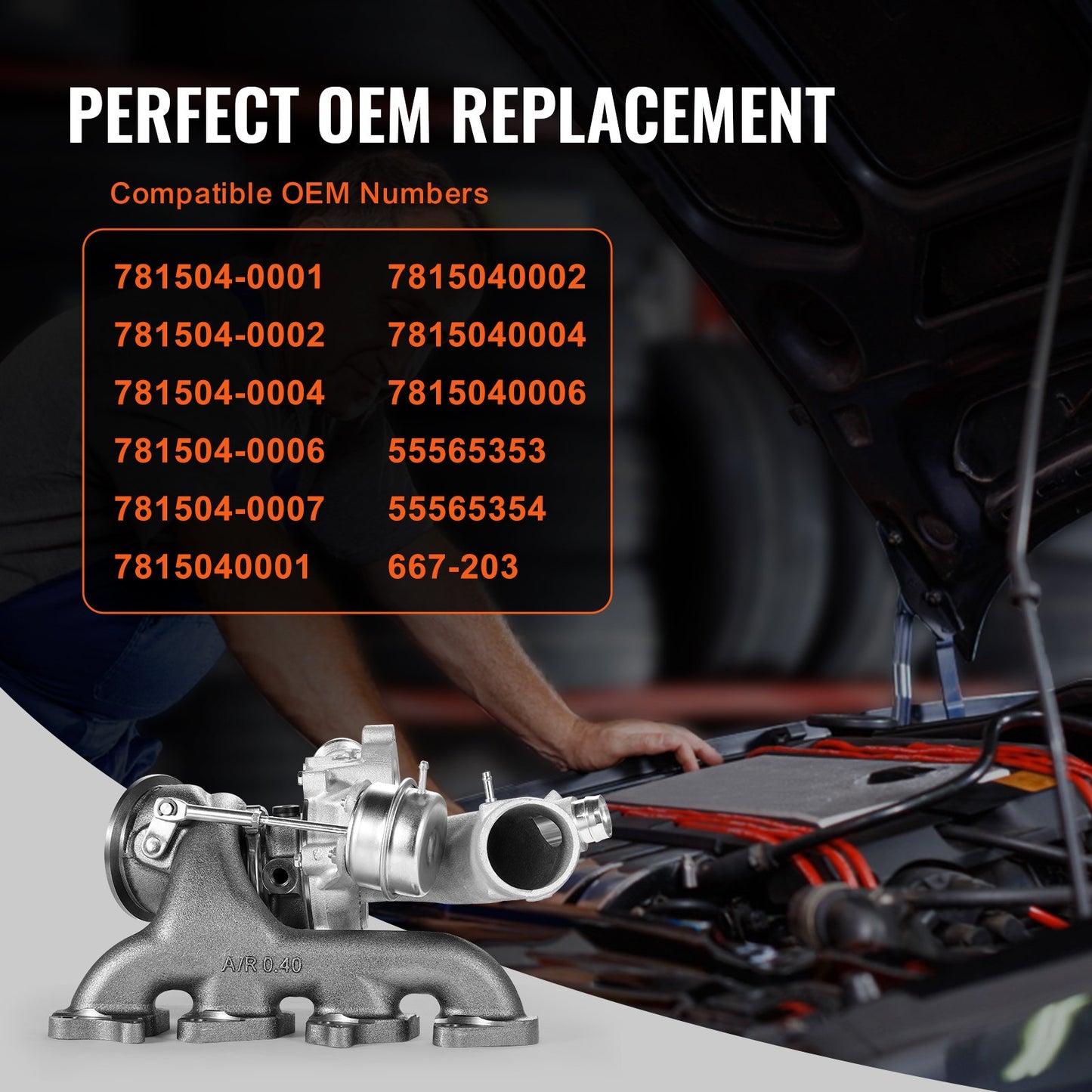 Complete Turbo Turbocharger Chevy Chevrolet Cruze 2011-2015 with Gasket Kit, Sonic 2012-2020 & Trax 2013-2021 & Buick Encore 2013-2021 Turbo Charger Compatible 1.4L Replace# 55565353