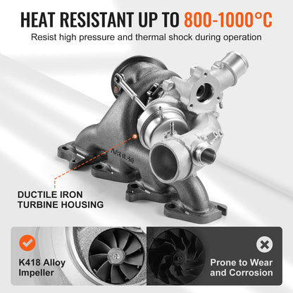 Complete Turbo Turbocharger Chevy Chevrolet Cruze 2011-2015 with Gasket Kit, Sonic 2012-2020 & Trax 2013-2021 & Buick Encore 2013-2021 Turbo Charger Compatible 1.4L Replace# 55565353