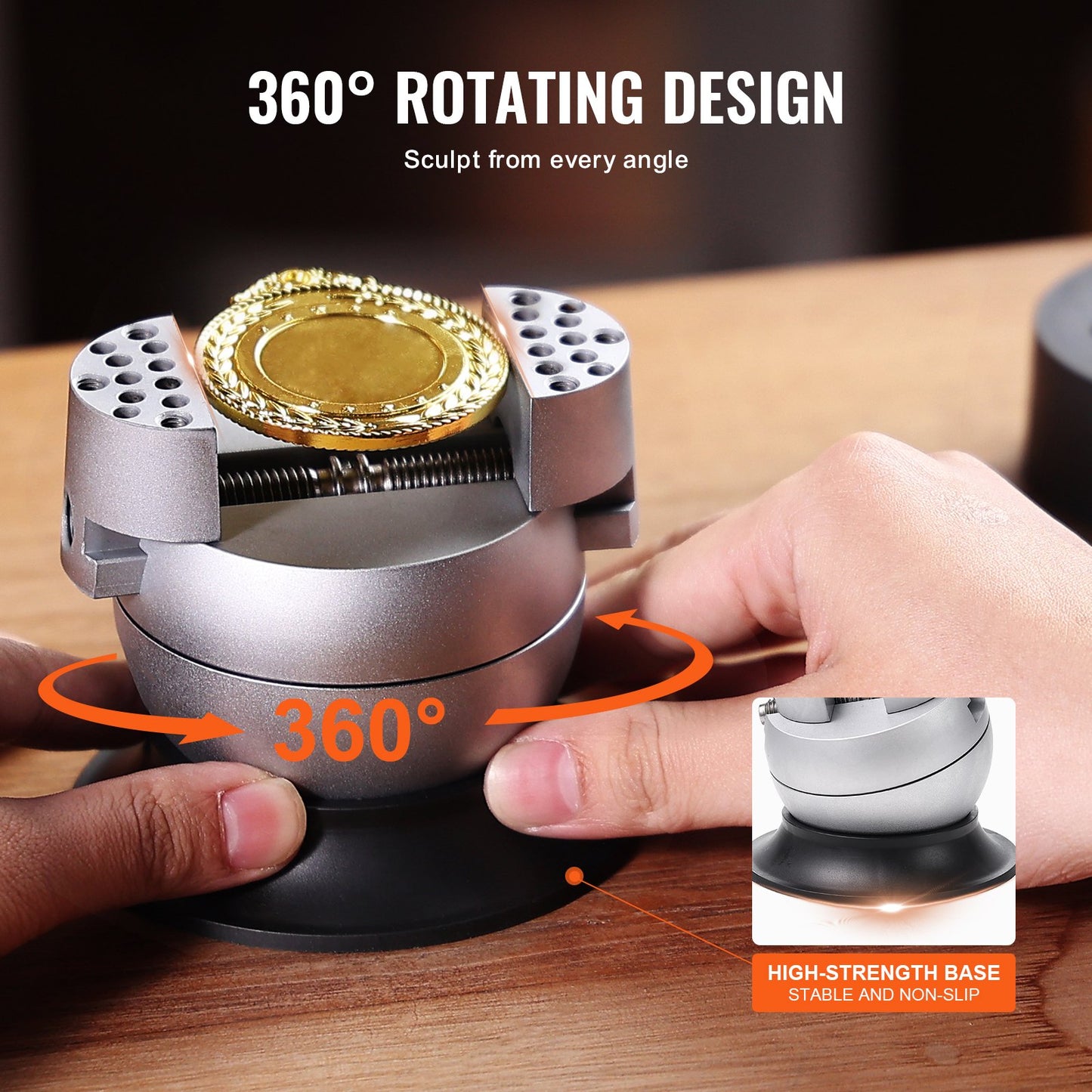 Ball Vise, 7.6 cm Engraving Setting Tool, 360° Rotation Engraving Block Vise, 30 PCS Attachment Jewelry Engraving Block Tools Standard Block for Gemstone Inlay and Small-Scale Engraving