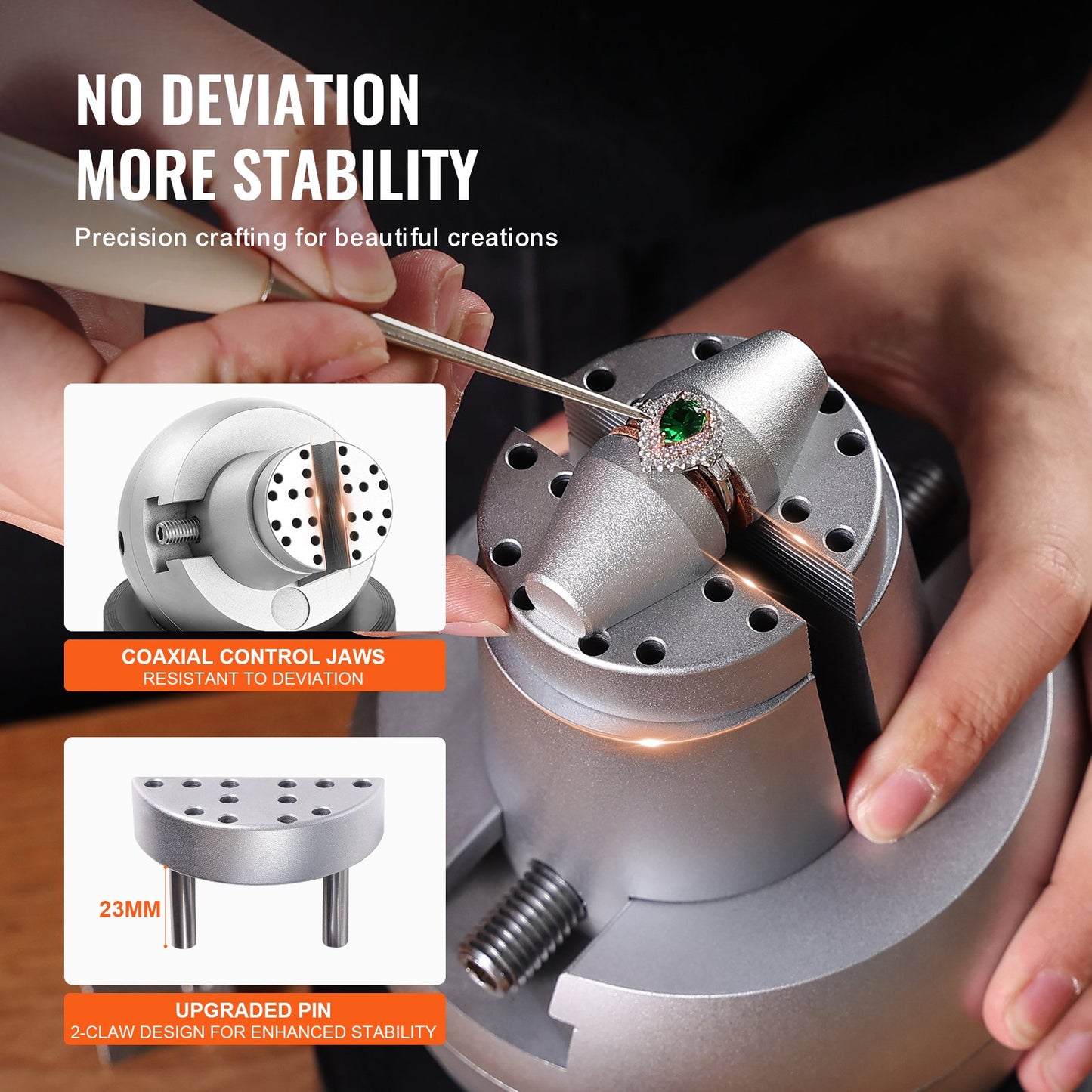 Ball Vise, 5" Engraving Setting Tool, 360° Rotation Engraving Block Vise, 35 PCS Attachment Jewelry Engraving Block Tools Standard Block for Gemstone Inlay and Small-Scale Engraving