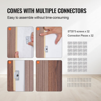 Wood Slat Acoustic Panels, 8 PCS 96 x 6 inch, WPC Accent Wooden Wall Panels for Modern Interior Wall, Faux Wood Wall Board Panels for Stylish Decor and Noise Reduction, Grey Oak