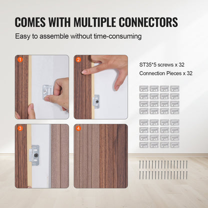 Wood Slat Acoustic Panels, 8 PCS 96 x 6 inch, WPC Accent Wooden Wall Panels for Modern Interior Wall, Faux Wood Wall Board Panels for Stylish Decor and Noise Reduction, Dark Teak