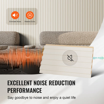 Wood Slat Acoustic Panels, 8 PCS 96 x 6 inch, WPC Accent Wooden Wall Panels for Modern Interior Wall, Faux Wood Wall Board Panels for Stylish Decor and Noise Reduction, Matte White