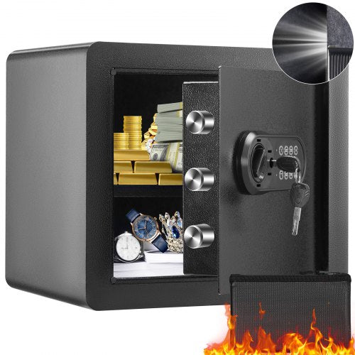 Safe, 33.9 L Home Safe, Steel Security Safe with Digital Keypad and 2 Keys, Cabinet Safe with Fire-proof Bag, Protect Cash, Gold, Jewelry, Documents for Home, Hotel, 40.1 x 30.0 x 35.1 cm