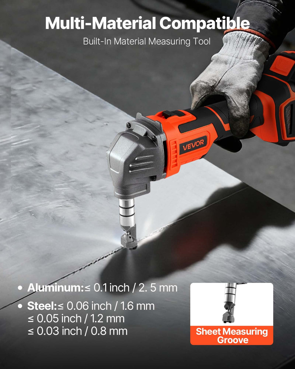 Cordless Metal Nibbler, with 20 V 4000 mAh Battery, 2200 RPM Efficient Brushless Motor, Electric Nibbler Metal Cutter with Plastic Carrying Case for Cutting Steel Sheet and Aluminum Sheet