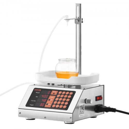 Vätskepåfyllningsmaskin, 5-50 g vägkapacitet, automatisk flaskpåfyllningsmaskin, buteljeringsmaskin peristaltisk pump digital styrning för mjölk, vatten, vin, dryck, sojasås (enkelt munstycke)