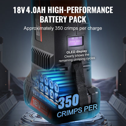 Press Tool and Battery Kit, Pro Press Tool, Electric Pipe Crimping Tool with M15, M22, M28 Jaws, Press Tool Kit with 2pcs 18V 4.0Ah Battery, Fast Charger, and Carrying Case