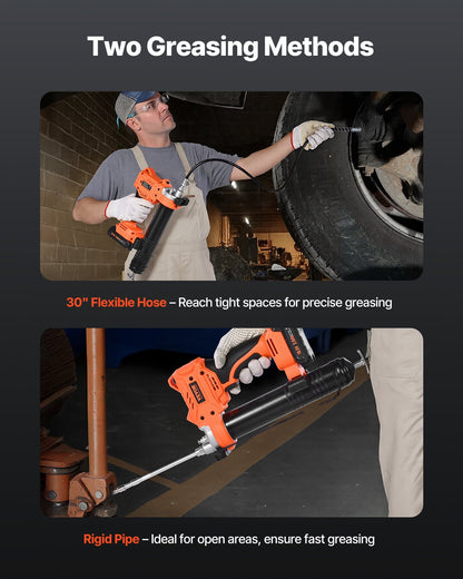 Sladdlös fettspruta, 8000 PSI maxtryck, batteridriven fettspruta med LED-lampa och 35,4-tums slang, kompatibel med 18V Makita-batterier, för smörjning av fordon eller maskiner (endast verktyg)