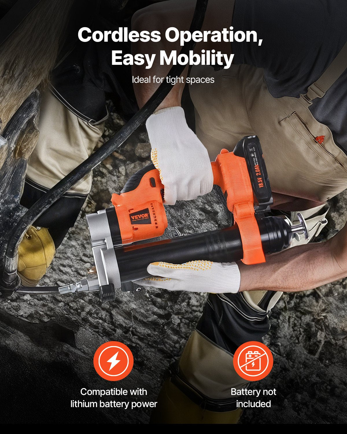 Sladdlös fettspruta, 8000 PSI maxtryck, elektrisk fettspruta med LED-lampa och 35,4-tums slang, kompatibel med 18V Makita-batterier, lämplig för smörjning av fordon eller maskiner (endast verktyg)