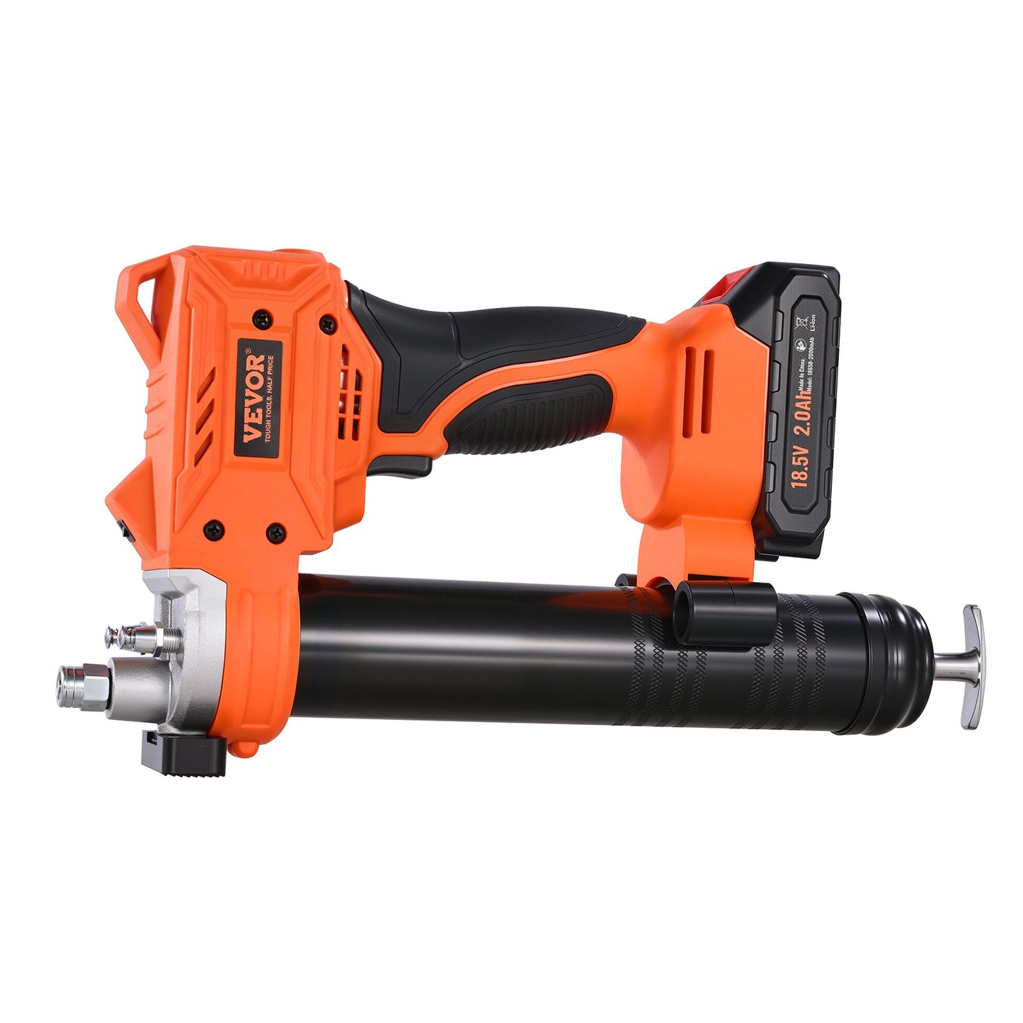 Sladdlös fettspruta, 8000 PSI maxtryck, 20V elektrisk fettspruta med 2,0 Ah batteri och LED-lampa, 35,4-tums slang och bärväska, variabel hastighet, smörjning av fordon eller maskiner