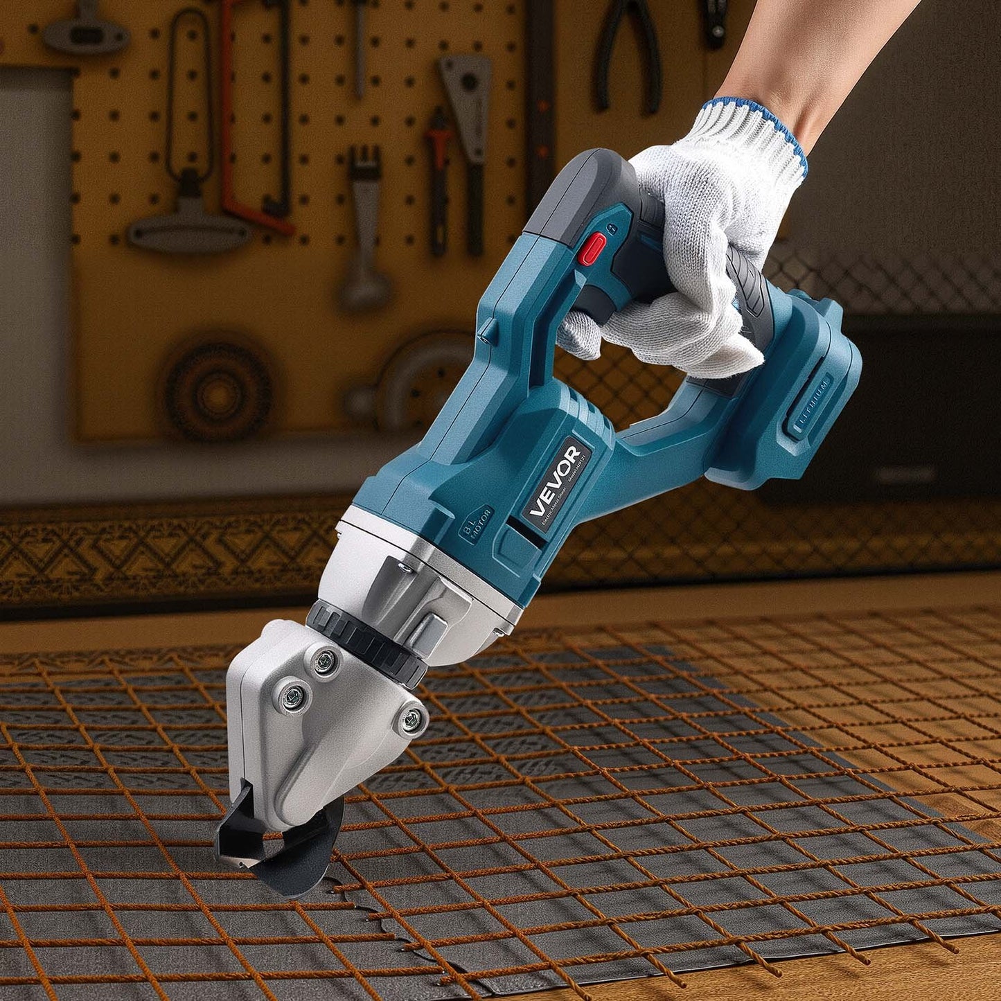 Metallsax, Plåtskärare Sladdlös med 360-graders vridbart huvud, Dubbla blad, 25000 varv/min, Skär 1,22 mm galvaniserat stål, 1 mm rostfritt stål, Aluminiumplåt, Plast, Kartong