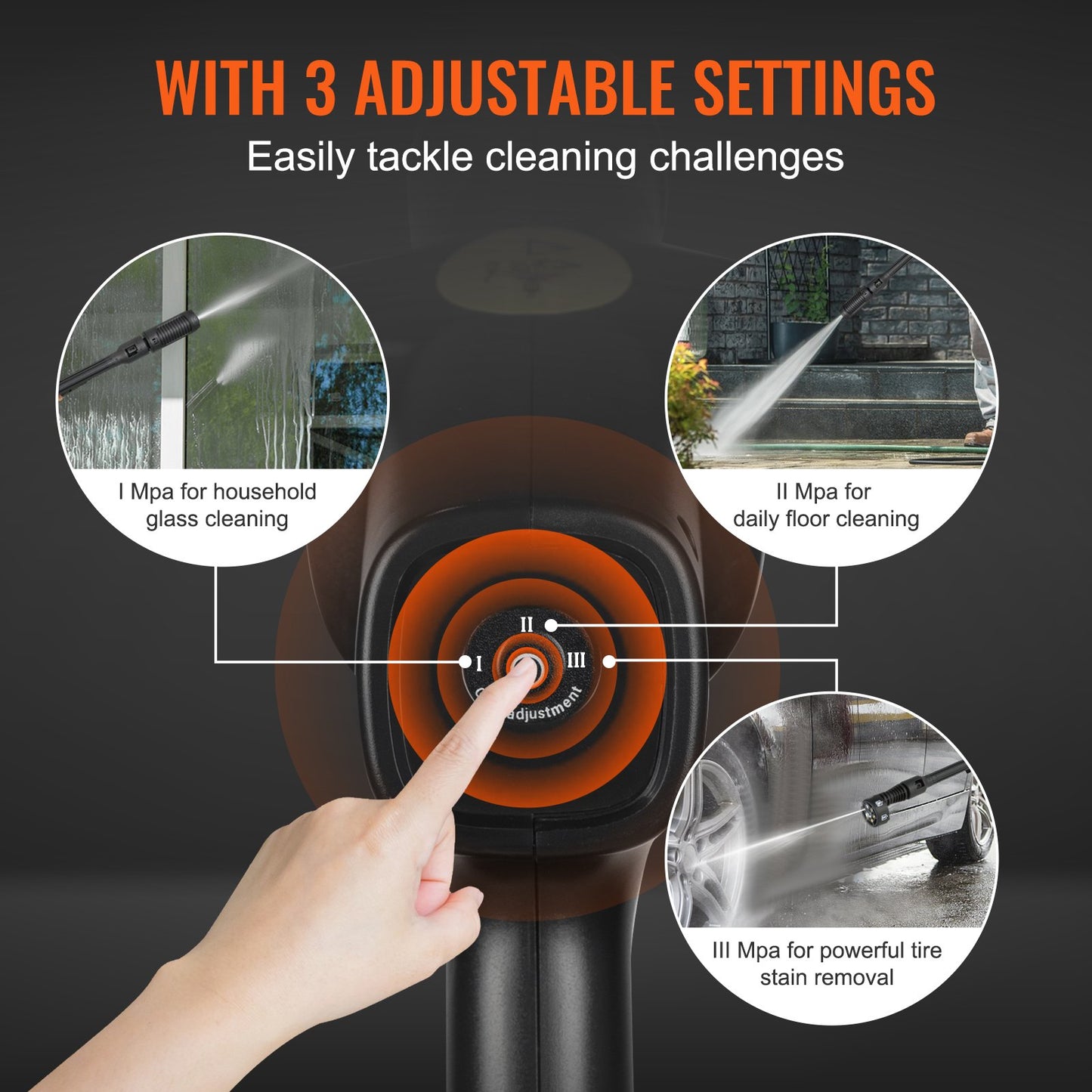 Cordless Pressure Washer, 652-PSI 1.0 GPM Portable Power Cleaner, Handheld High-Pressure Car Washer Gun with 4.0Ah Battery, Charger, 6-in-1 Nozzle, for Home/Floor Cleaning & Watering