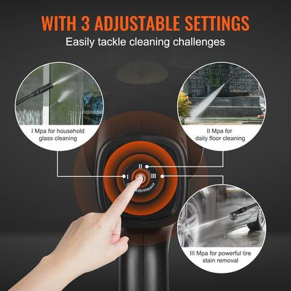 Cordless Pressure Washer, 652-PSI 1.0 GPM Portable Power Cleaner, Handheld High-Pressure Car Washer Gun with 4.0Ah Battery, Charger, 6-in-1 Nozzle, for Home/Floor Cleaning & Watering