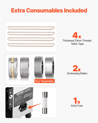 Kontinuerlig påsbandsförslutningsmaskin, 0,24-0,47 tum/6-12 mm förseglingsbredd, horisontell bandförslutningsmaskin med digital temperaturkontroll, påsförslutningsmaskin i kolstål för 0,02-0,8 mm plastpåsfilmer