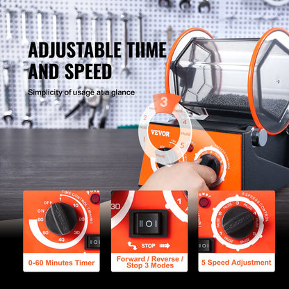 3 kg roterande tumlare ytpolerare smyckespoleringsmaskin ädelstens-DIY