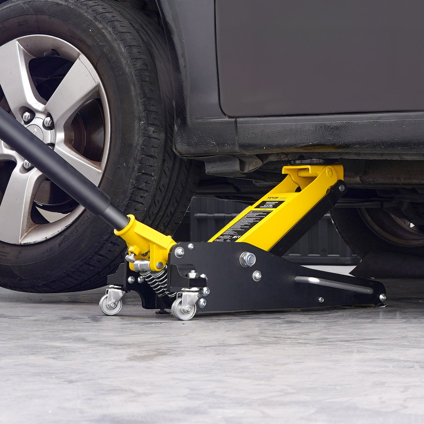 Lågprofilsdomkraft 2 ton (4400 lbs), kraftig hydraulisk racingdomkraft i aluminium, hydraulisk bildomkraft, dubbelkolvs snabblyftspump, lyfthöjd 3,2"-14,6" (gul)