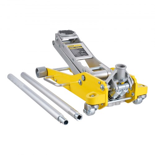 Low Profile Floor Jack 3 Ton (6600 lbs), Heavy Duty Aluminum Hydraulic Racing Floor Jack, Hydraulic Car Jack, Dual Piston Quick Lift Pump, 3.7"-18.3" Height Lifting Range (Yellow)