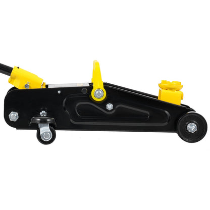 Low Profile Floor Jack 1.5 Ton (3300 lbs), Heavy Duty Iron Hydraulic Racing Floor Jack, Hydraulic Car Jack, Single Piston Quick Lift Pump, 4.7"-12.1" Height Lifting Range (Yellow)