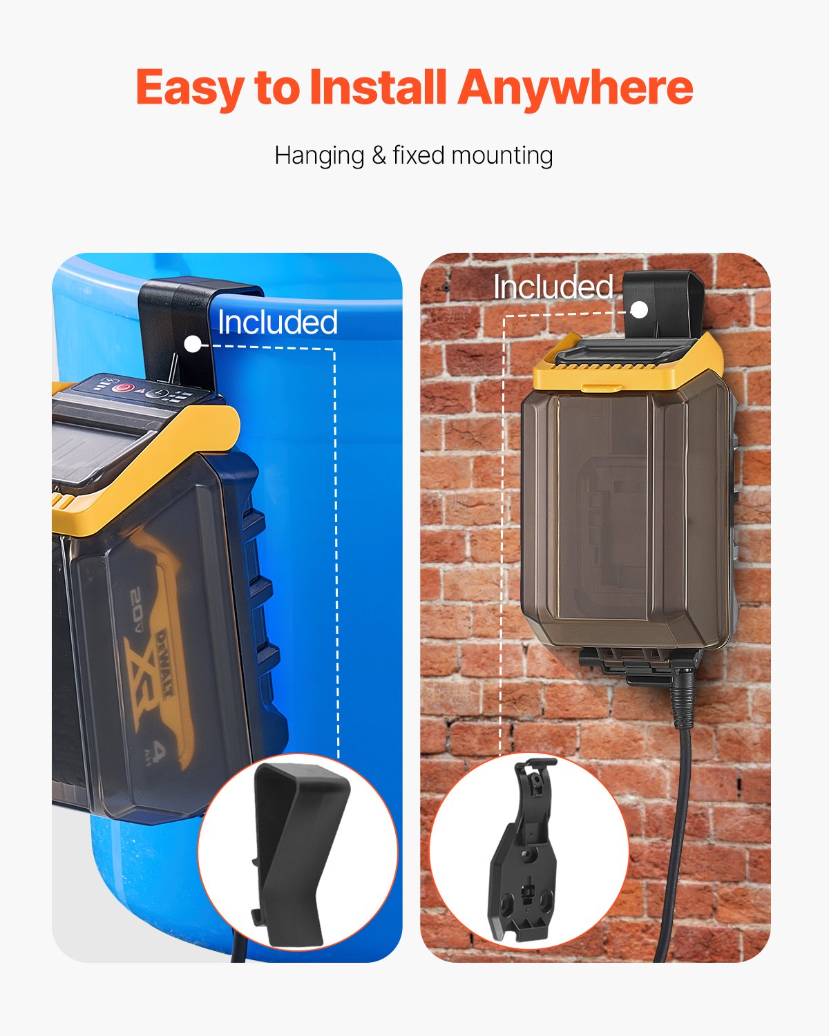 Cordless Submersible Water Transfer Pump, 33 L/min(528GPH), Portable Sump Pump with G3/4" Garden Hose, Compatible with Dewalt 20V MAX Battery (No Battery), Electric Utility Pump for Pool, Garden, Pond