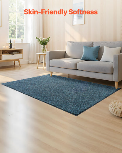 Front Door Mat, 1829 x 1219 mm Commercial Floor Mat for Indoor and Outdoor, Industrial Entrance Carpet with PVC Backing, Heavy Duty Washable Entry Rug for Hallway, Balcony, Garage, Slate Blue