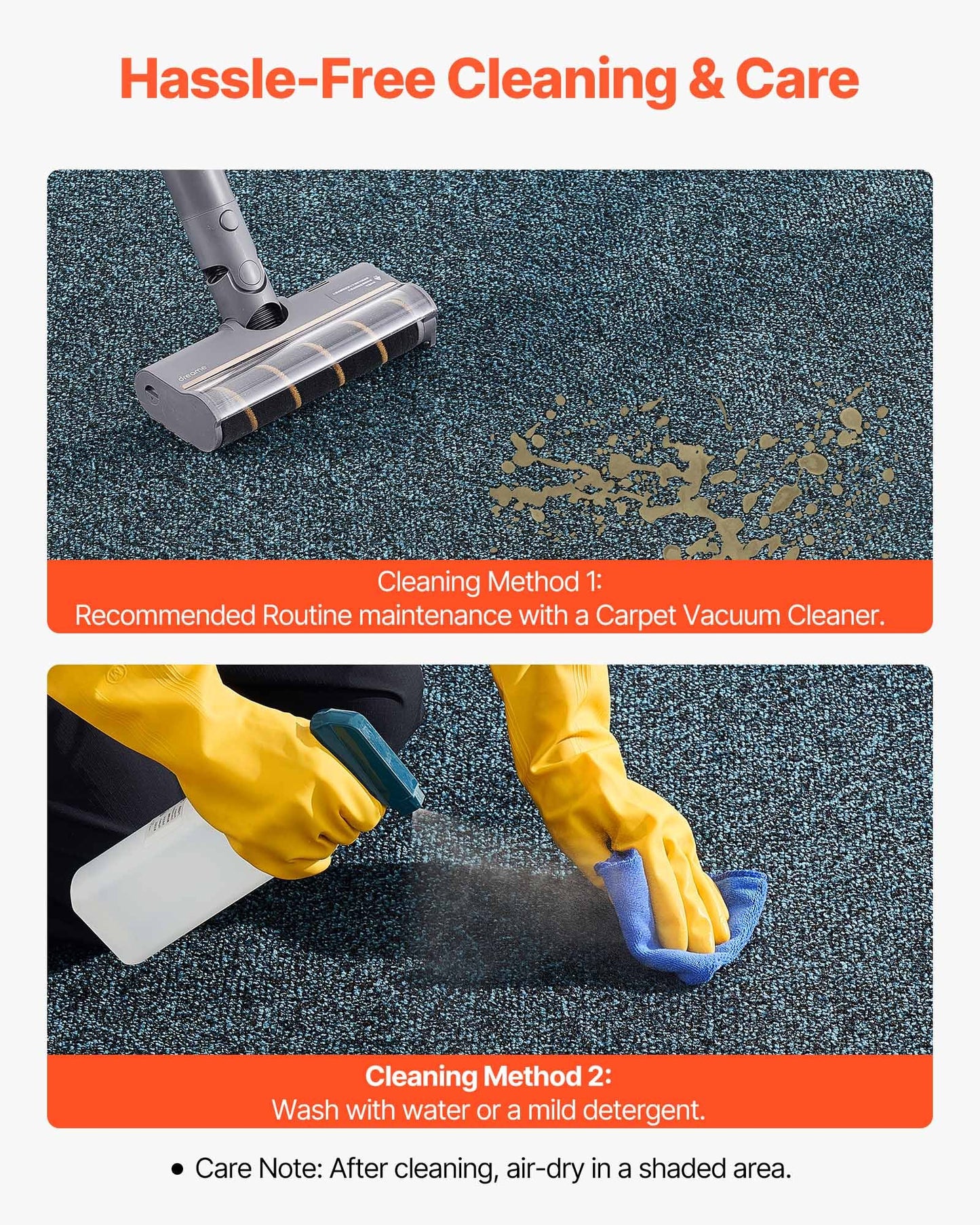 Front Door Mat, 1829 x 1219 mm Commercial Floor Mat for Indoor and Outdoor, Industrial Entrance Carpet with PVC Backing, Heavy Duty Washable Entry Rug for Hallway, Balcony, Garage, Slate Blue