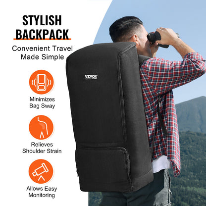 Telescope Case, 760 mm, Telescope Storage Backpack with Secure Strap, Pockets and Cozy Shoulder Traps, Shock-Absorbent Telescope Carrying Case for Optical Tube & Tripod, Counterweight Pocket