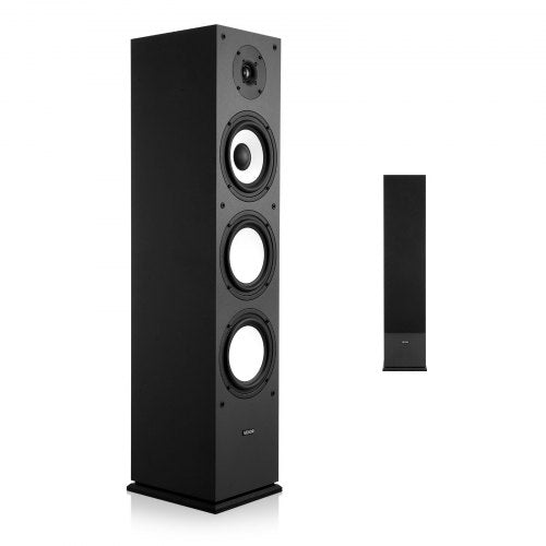 Passive Floorstanding Speaker, 2-Way, Floor-Standing Tower Speaker with 25.4 mm Tweeter, 165.1 mm Woofer, 200W Peak Power, 70Hz–20kHz Frequency Response, Durable MDF Enclosure, for Home Audio, Single