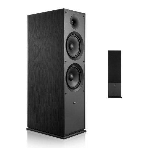 Passive Floorstanding Speaker, 2-Way, Floor-Standing Tower Speaker with 25.4 mm Tweeter, Dual 203.2 mm Woofers, 600W Peak, 50Hz–20kHz Frequency Response, Durable MDF Enclosure, for Home Audio, Single