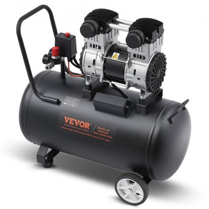 Air Compressor, 15 Gallon Steel Tank, 2HP 5.3 CFM@90 PSI Oil Free Air Compressor & Max. 125PSI Pressure, 78dB Ultra Quiet Portable Compressor, for Auto Repair, Tire Inflation, Spray Painting