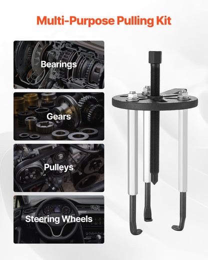 21-in-1 Bearing Puller Set, 21 PCS 3-Jaw Hook Puller for Internal External Bearings and Bearing Without Inner Shaft, Multifunctional Bearing Removal Tool with Heavy Duty Portable Storage Case