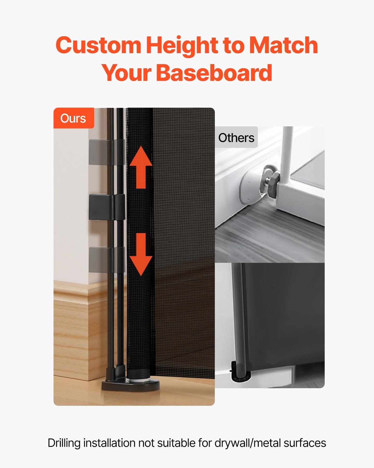 Retractable Baby Gate, Extends to 3050 mm Extra Wide, 980 mm Tall, with Reinforced Fiberglass Strips, Avoids Crawling Through, Mesh Dog Gate for Decks, Doorways, Garages, Indoor, Black