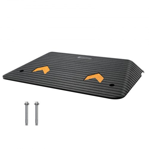 Upgraded Rubber Threshold Ramp, 3.5" Rise Door Ramp with 1 Channel, Natural Rubber Car Ramp with Non-Slip Textured Surface, 33069 lbs Load Capacity Curb Ramp for Wheelchair and Scooter