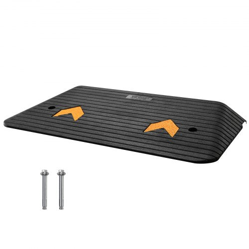 Upgraded Rubber Threshold Ramp, 3" Rise Door Ramp with 1 Channel, Natural Rubber Car Ramp with Non-Slip Textured Surface, 33069 lbs Load Capacity Curb Ramp for Wheelchair and Scooter
