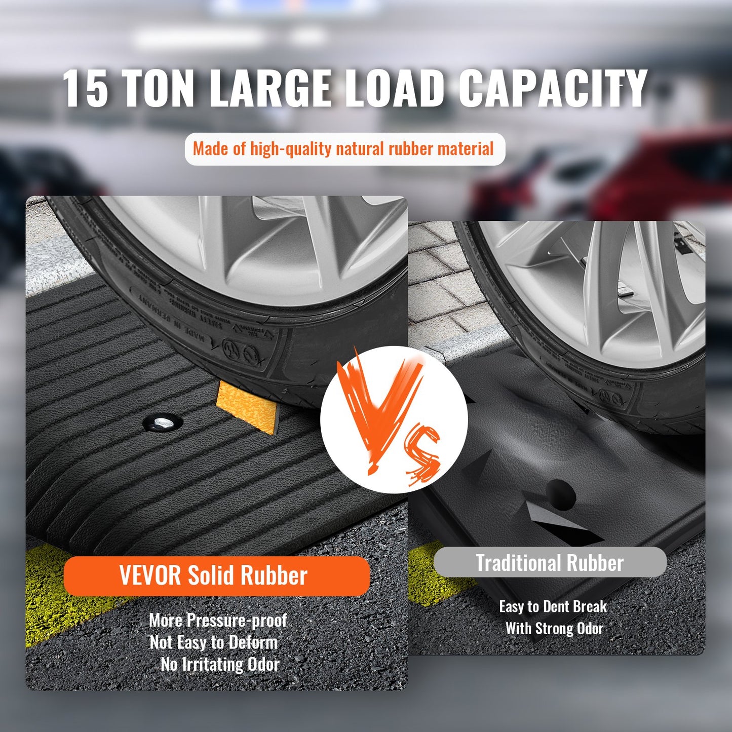 Upgraded Rubber Threshold Ramp, 3" Rise Door Ramp with 1 Channel, Natural Rubber Car Ramp with Non-Slip Textured Surface, 33069 lbs Load Capacity Curb Ramp for Wheelchair and Scooter