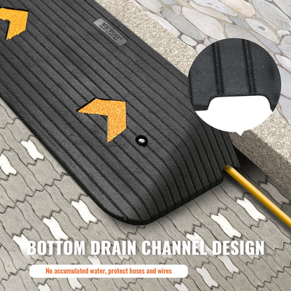 Upgraded Rubber Threshold Ramp, 3" Rise Door Ramp with 1 Channel, Natural Rubber Car Ramp with Non-Slip Textured Surface, 33069 lbs Load Capacity Curb Ramp for Wheelchair and Scooter