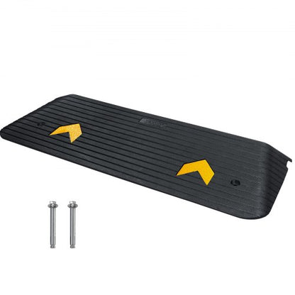 Upgraded Rubber Threshold Ramp, 3.8 cm Rise Wheelchair Ramp Doorway, Natural Curb Ramp Rated 15000 kg Load Capacity, Non-Slip Textured Surface Rubber Curb Ramp for Wheelchair and Scooter