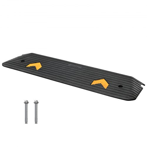 Upgraded Rubber Threshold Ramp, 1" Rise Wheelchair Ramp Doorway, Natural Curb Ramp Rated 33069 lbs Load Capacity, Non-Slip Textured Surface Rubber Curb Ramp for Wheelchair and Scooter