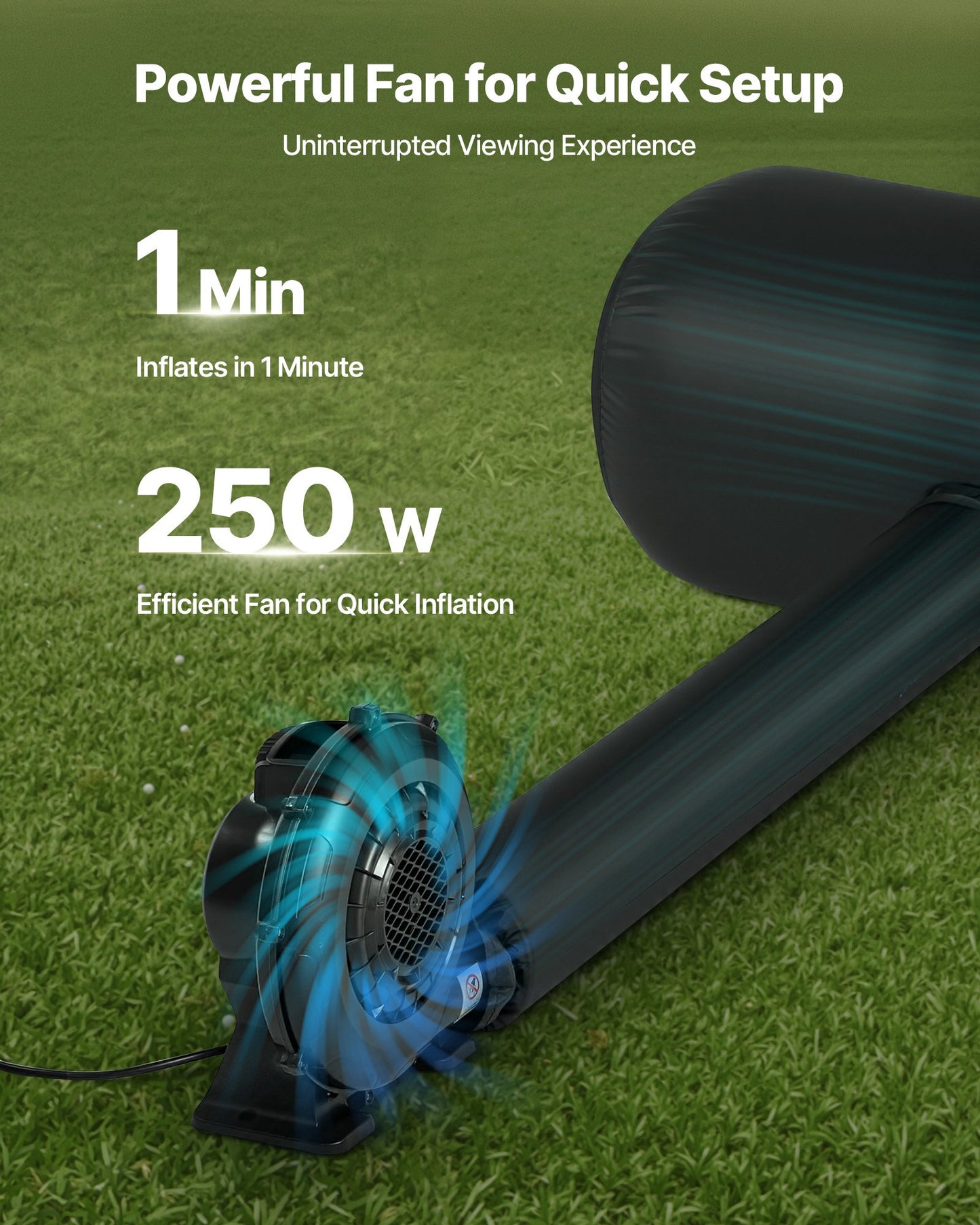 16 fot uppblåsbar filmduk, 600D tvättbar uppblåsbar projektorduk med bärbar förvaringsväska, 16:9 enkel att installera filmprojektion för utomhusträdgård, hemmabio, temafest, poolkul