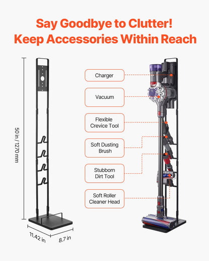 Vacuum Stand, Compatible With Dyson V6 V7 V8 V10 V11 V15, Stable Vacuum Stand Holder with 4 Hooks for Dyson DC30 DC31 DC34 DC35 DC58 DC59 DC62 D74 Cordless Upright Vacuum Cleaners & Accessories