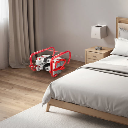 Fire Escape Ladder, 3-Story 7.62m Retractable Emergency Fire Ladder, Lightweight Aluminum Alloy Safety Escape Ladders with Sturdy Polyester Strap, Anti-Slip Rung & Wide Steps, 453KG Max Loading