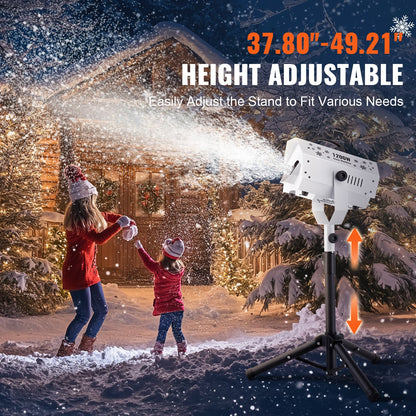 Snow Machine, 1200W, Snow Making Machine with Height Adjustable Stand, Indoor Wireless Remote Control Snowflake Maker, High Output Fake Snow Maker for Christmas Parties Wedding Stage Effect