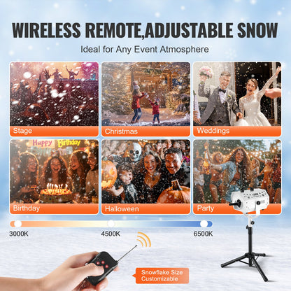 Snow Machine, 1200W, Snow Making Machine with Height Adjustable Stand, Indoor Wireless Remote Control Snowflake Maker, High Output Fake Snow Maker for Christmas Parties Wedding Stage Effect