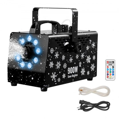 Snökan, kraftfull 900W, handhållen/hängande snökanon med omgivande ljus, trådlös fjärrstyrd snöflingemaskin med 1 liters vätsketank, utomhussnöflingemaskin för julfest