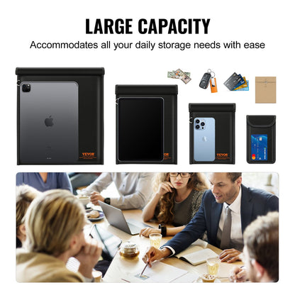 Faraday Bags, 4 Pack Faraday Pouch Set for Laptop (16.9x15"), Tablet (13x10.2"), Phone (7.87x4.7") & Radio (10.6x7.8"), Fireproof Signal Blocking Holder, Anti-Theft & Anti-Hacking Pouch Blocker