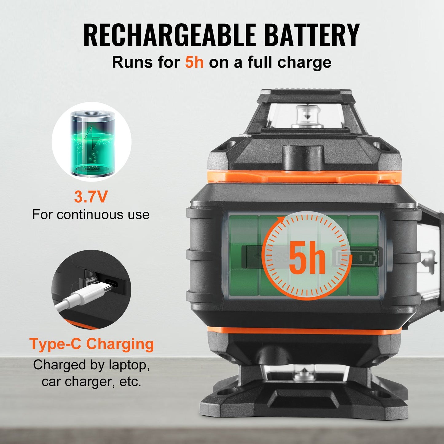 Lasernivå 3048 cm Grönt Korslinje Självnivellerande Hög Noggrannhetsmätning